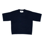 T-shirt in maglia in blu Gotha - uomo<BR/><BR/> 