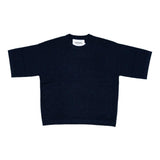 T-shirt in maglia in blu Gotha - uomo<BR/><BR/> 