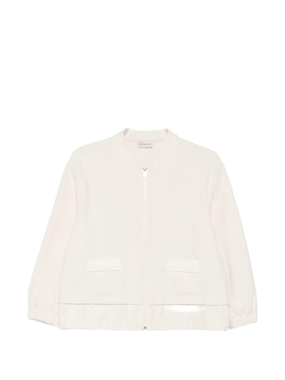 Giacca con zip boucle in avorio Moncler - donna 