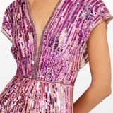 Abito Dusk lungo con paillettes in rosa Jenny packham - donna 