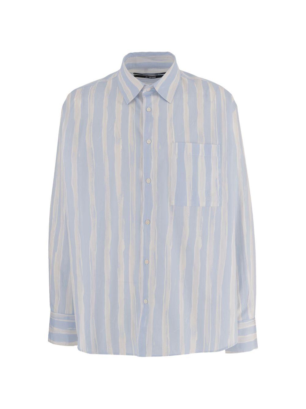 Camicia Camargue in azzurro e grigio chiaro Jacquemus - uomo 