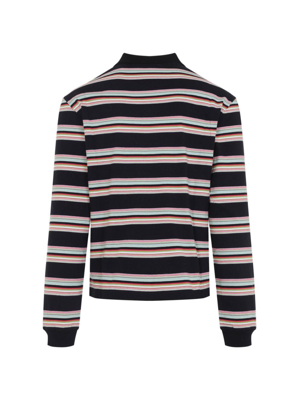 Polo a righe con logo multicolore 