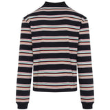 Polo a righe con logo multicolore 