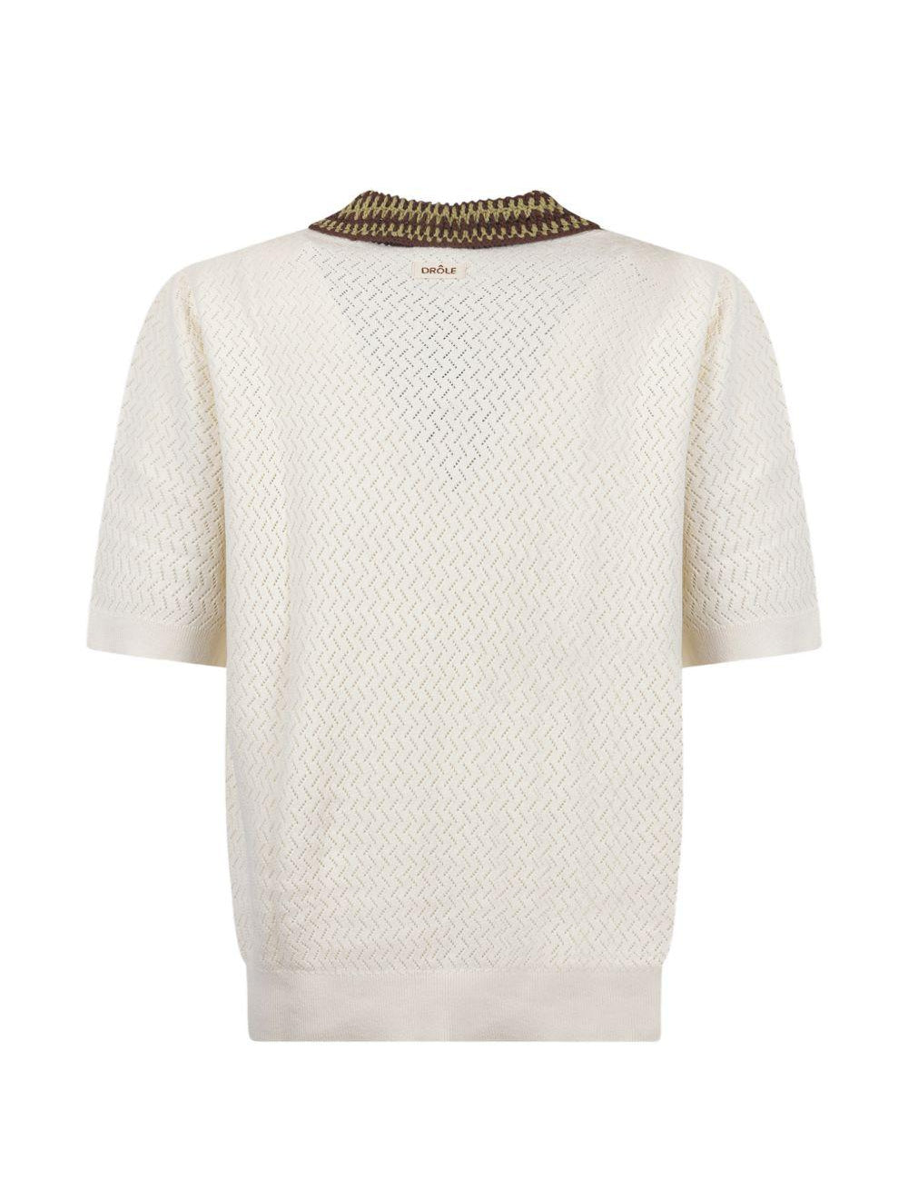 Polo con logo in bianco Drole de monsieur - uomo 