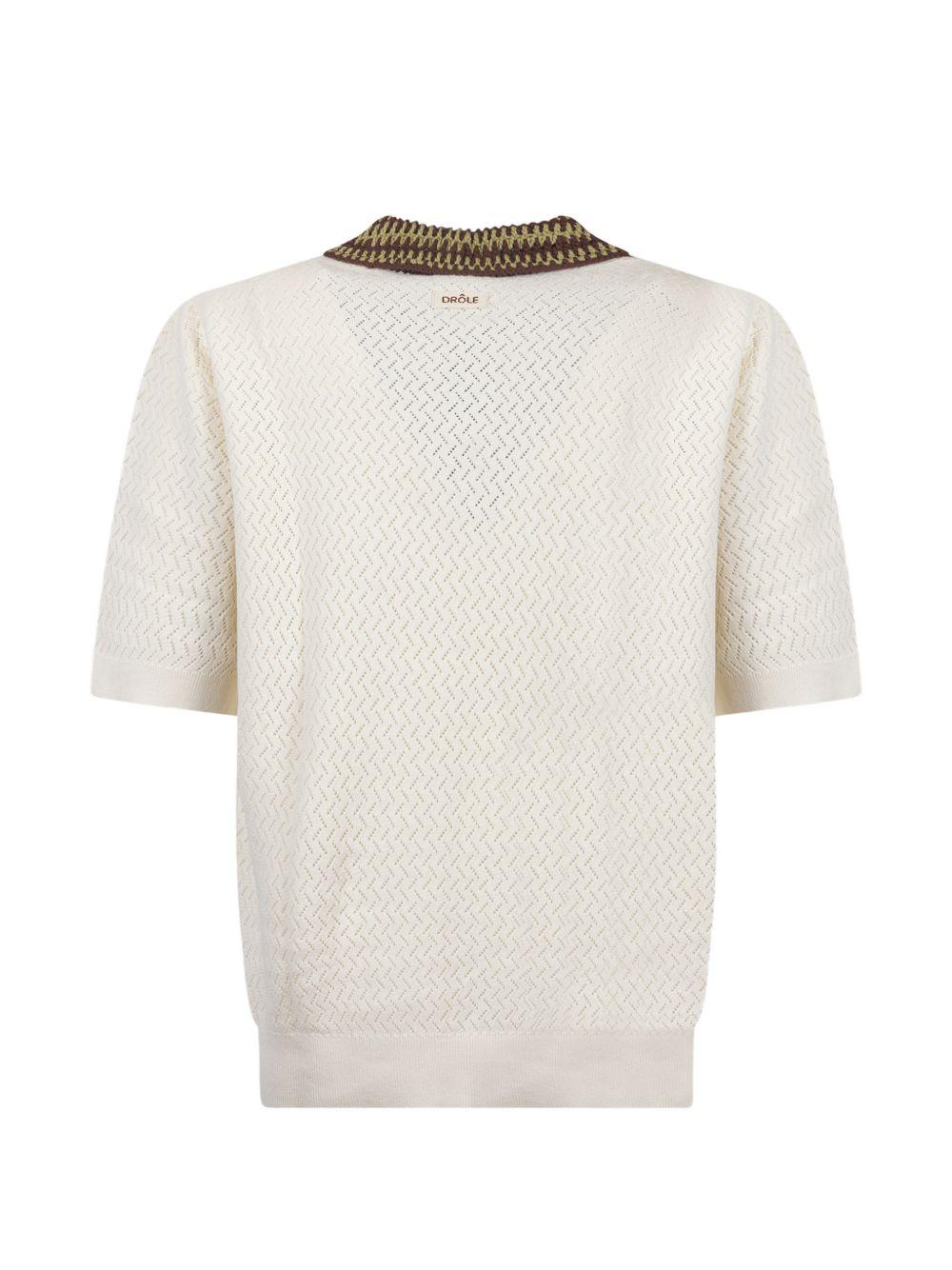 Polo con logo in bianco Drole de monsieur - uomo 