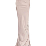 Gonna lunga con finitura satinata in beige 