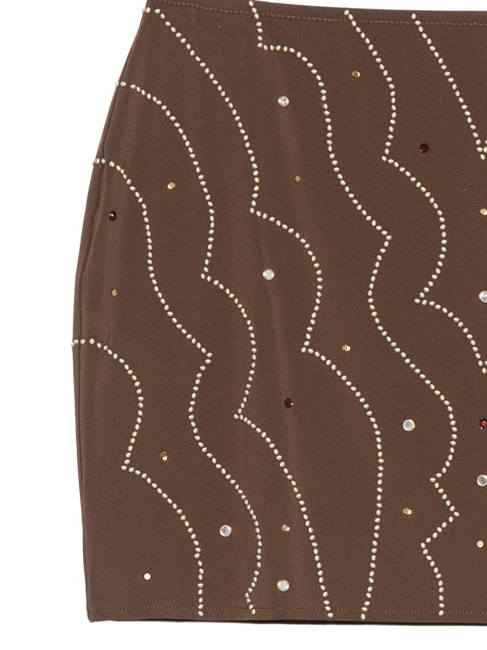 Minigonna con cristalli in marrone Venuja - donna 