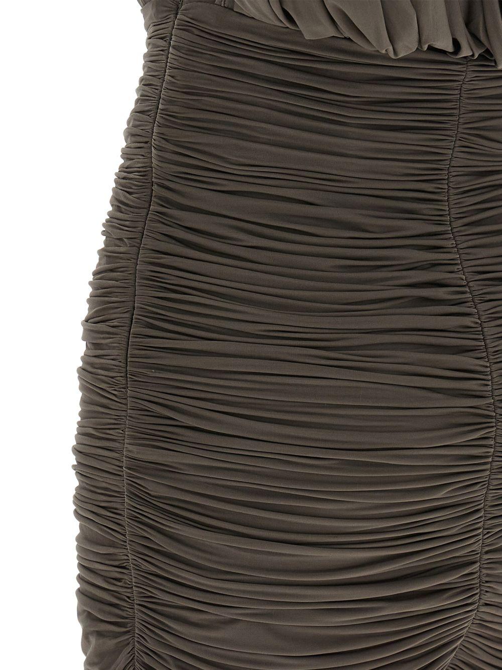 Mini abito monospalla drappeggiato in marrone Magda butrym - donna 