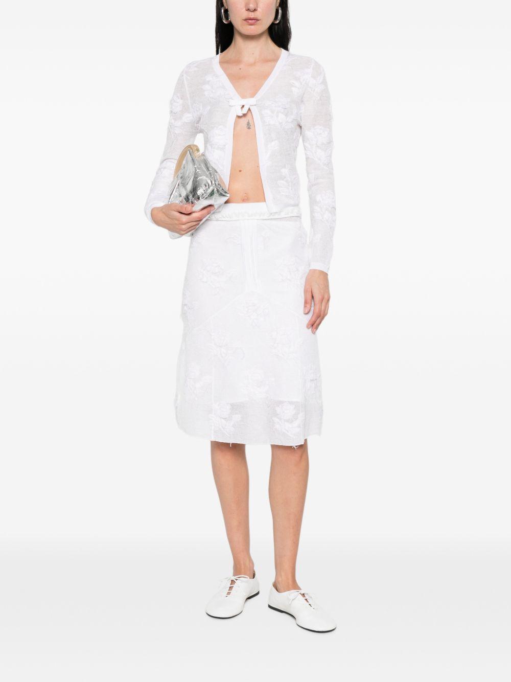 Cardigan con fiocco in bianco SHUSHU/TONG - donna 