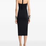 Abito midi con logo in nero Courrèges - donna 