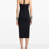 Abito midi con logo in nero Courrèges - donna 