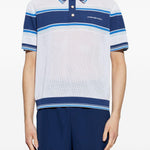 Polo traforata in bianco e blu Casablanca - uomo 
