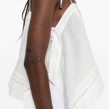 Top in ramie ricamato in bianco Self-portrait - donna 