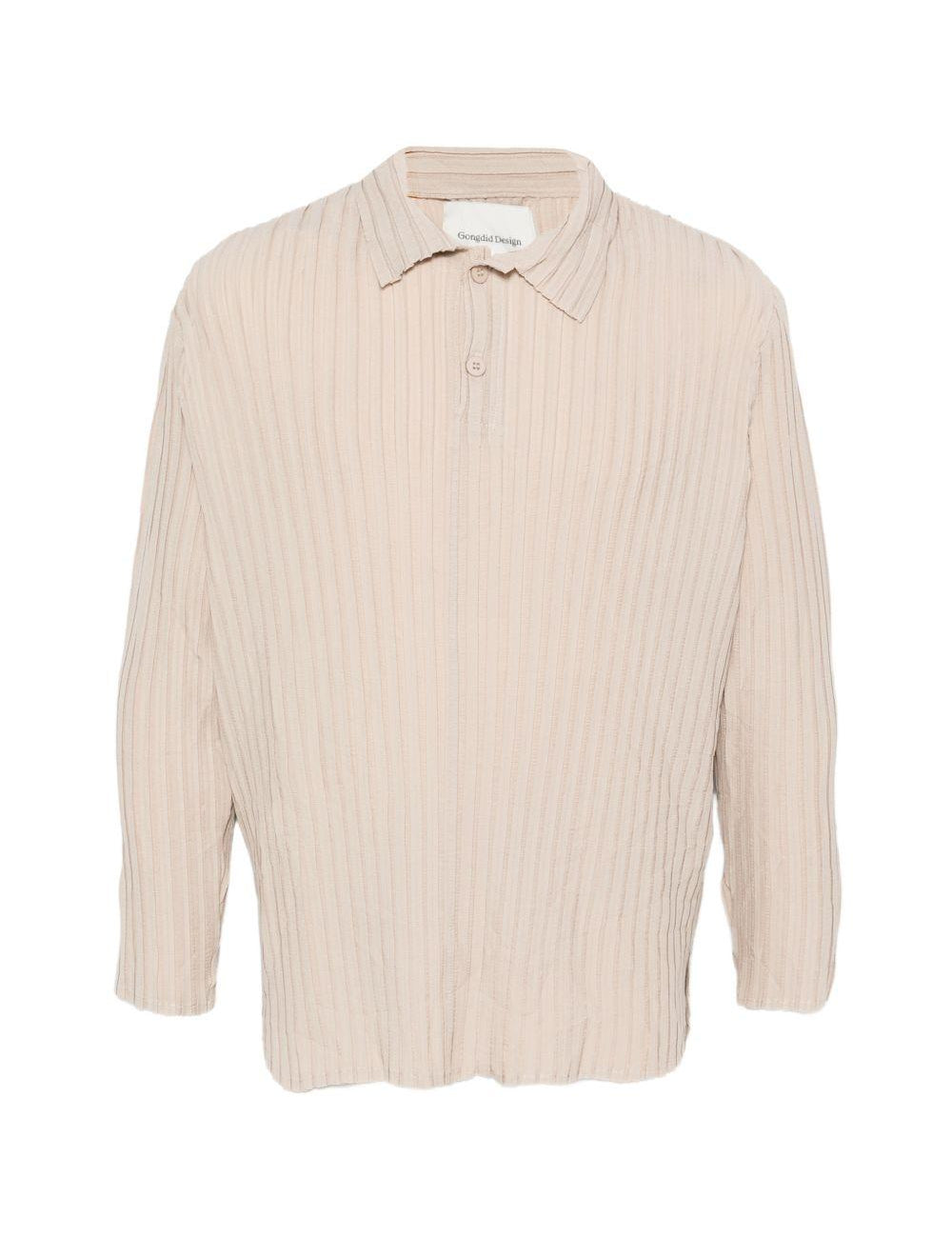 Polo a maniche lunghe in beige Gongdid design - uomo 