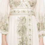 Abito midi a portafoglio Wanderlust in avorio Zimmermann - donna 