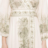 Abito midi a portafoglio Wanderlust in avorio Zimmermann - donna 