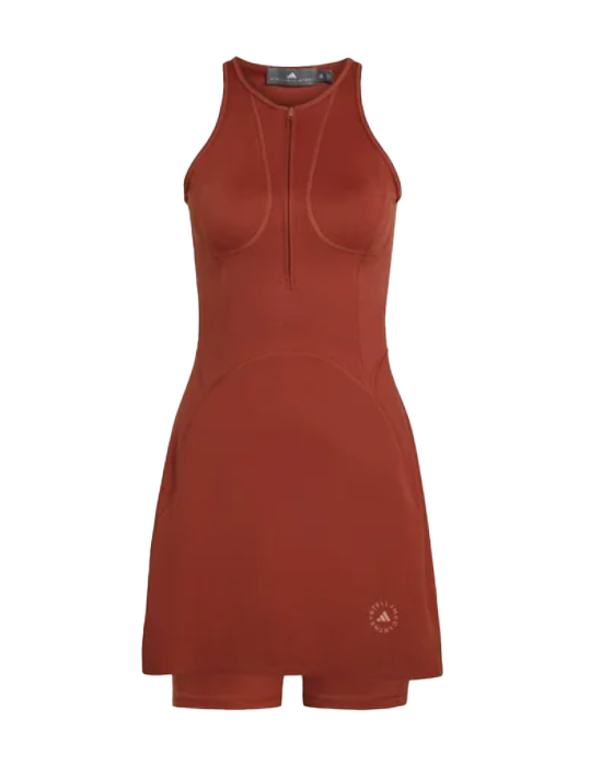 Aboito sportivo con shorts in rosso mattone Adidas by stella MC Cartney - donna 