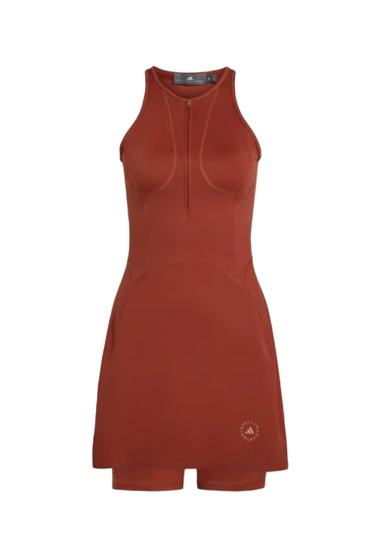 Aboito sportivo con shorts in rosso mattone Adidas by stella MC Cartney - donna 