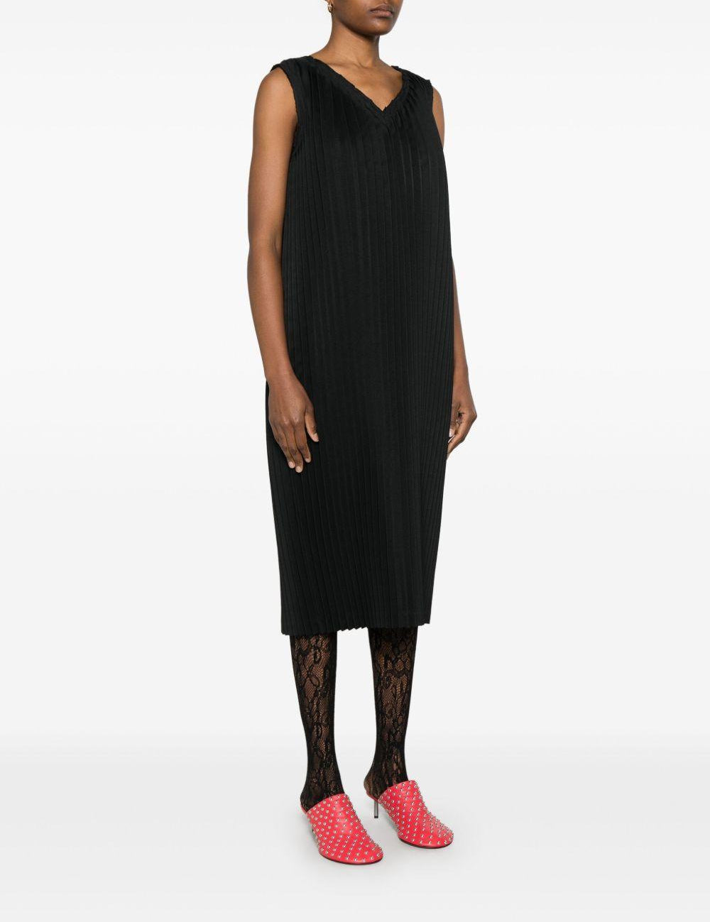 Abito midi plissé in nero Comme Des Garçons Comme Des Garçons - donna 