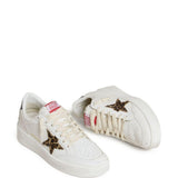 Sneakers in pelle con stampa leopardata in bianco Golden goose - donna 