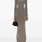 Abito lungo con cuciture in grigio Rick Owens - donna 