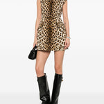 Abito con stampa leopardata lonza in marrone Maxmara sportmax - donna 