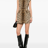 Abito con stampa leopardata lonza in marrone Maxmara sportmax - donna 
