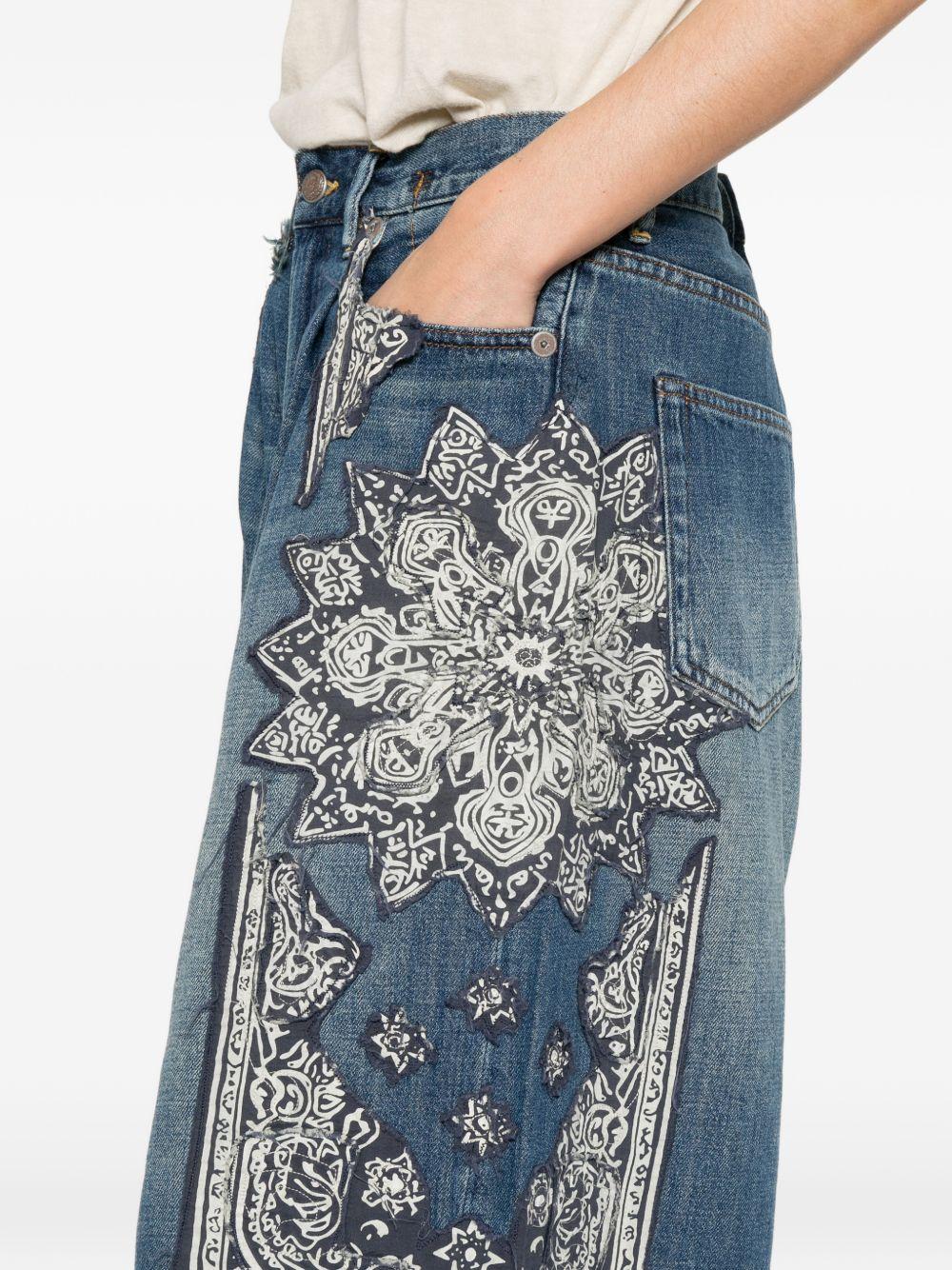 Shorts jesse con bandana e applicazioni in blu R13 - donna 