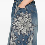Shorts jesse con bandana e applicazioni in blu R13 - donna 