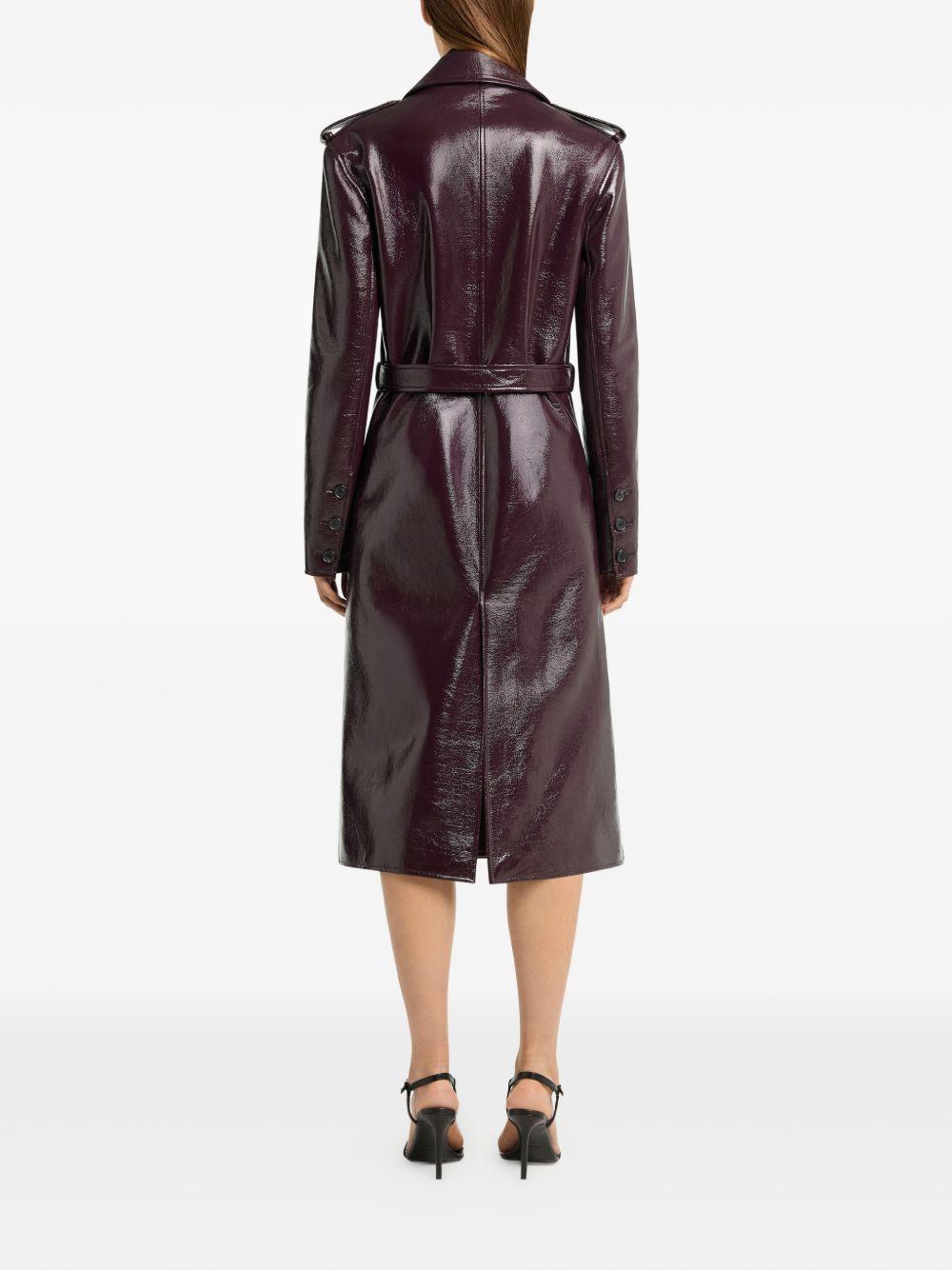 Trench a doppio petto in vinile in bordeaux Courrèges - donna 