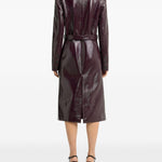 Trench a doppio petto in vinile in bordeaux Courrèges - donna 
