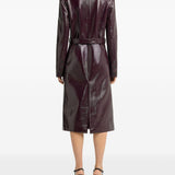 Trench a doppio petto in vinile in bordeaux Courrèges - donna 