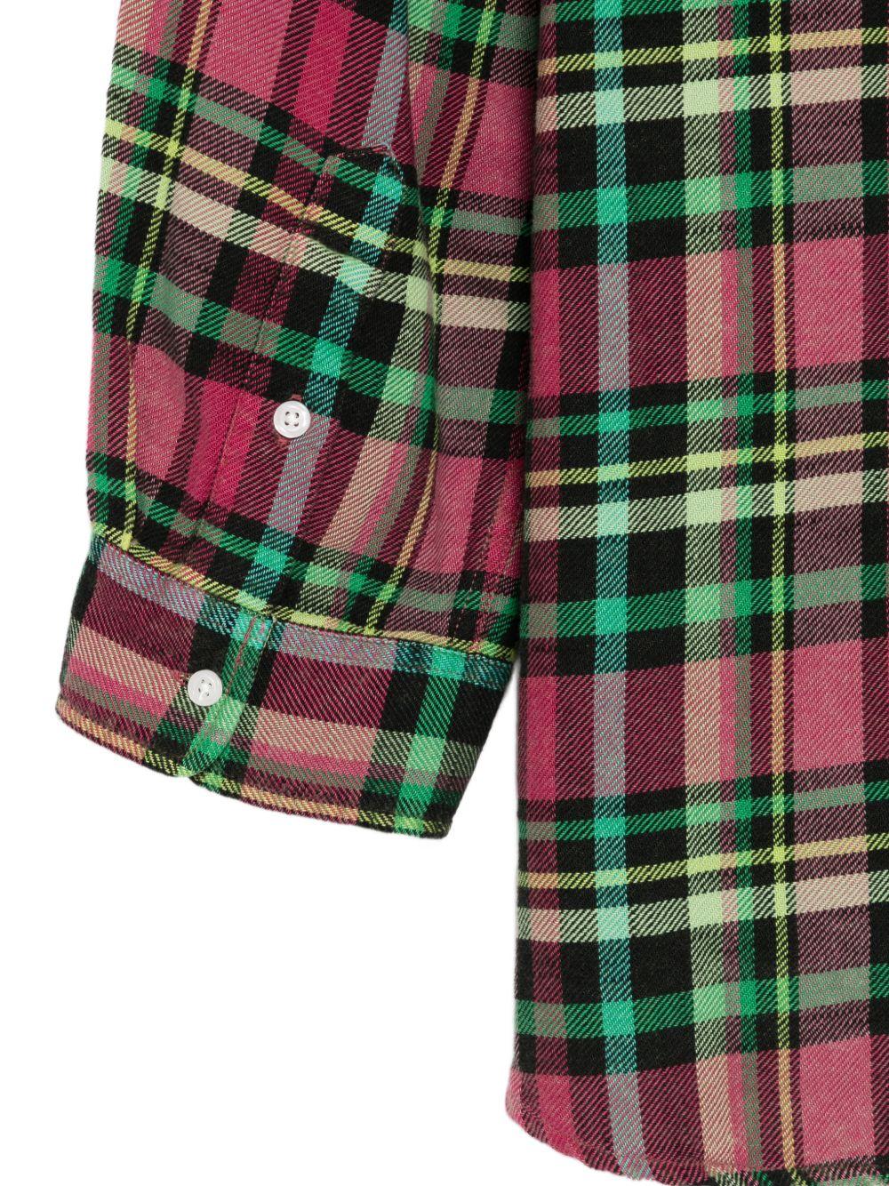 Camicia a quadri con taschino in rosa R13 - donna 