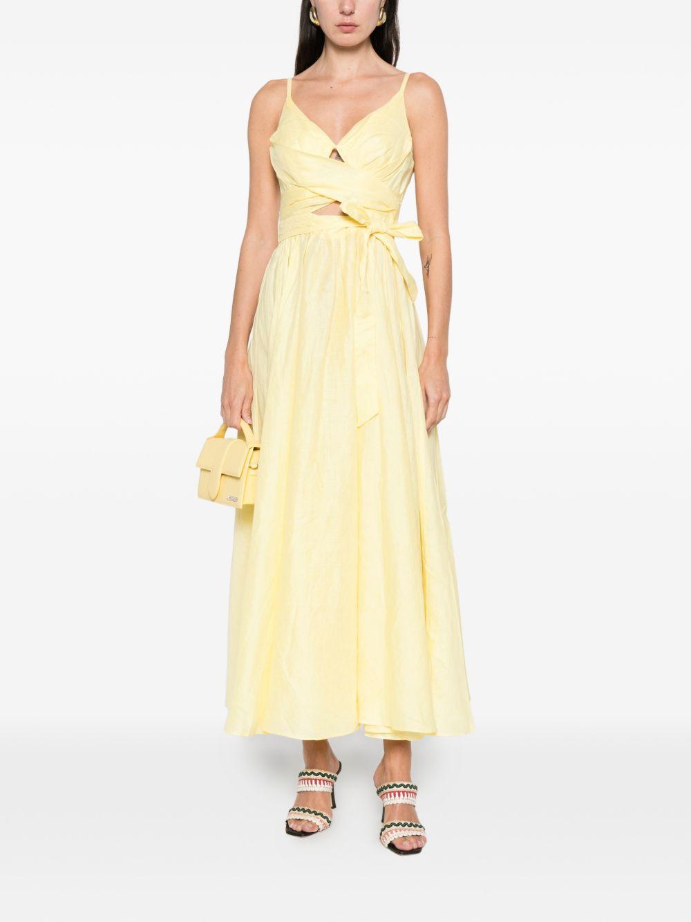 Abito midi con cintura in vita in giallo Zimmermann - donna 