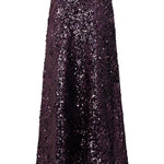 Gonna lunga con paillettes in viola Rabanne - donna 