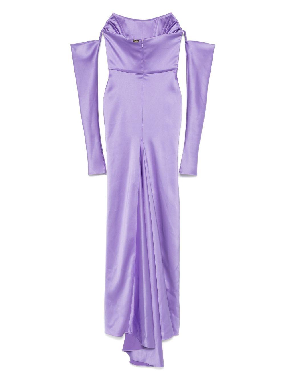 Abito lungo Helyna Wisteria in lilla Rhea Costa - donna 