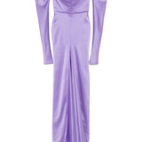 Abito lungo Helyna Wisteria in lilla Rhea Costa - donna 