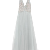 Abito lungo con scollo a V in grigio Costarellos - donna 