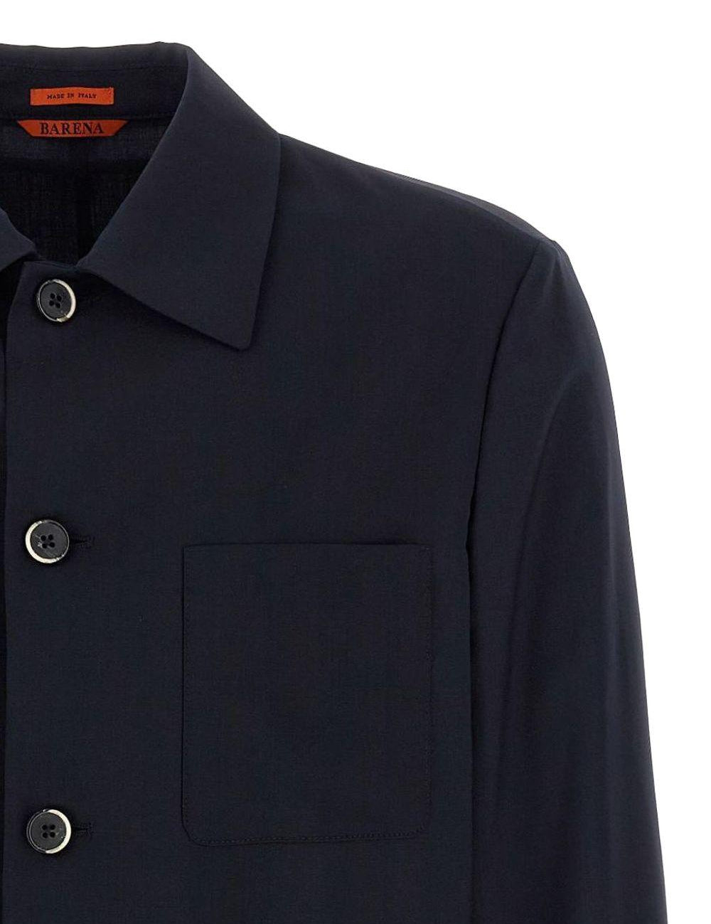 Giacca-camicia in lana blu navy Barena - uomo 