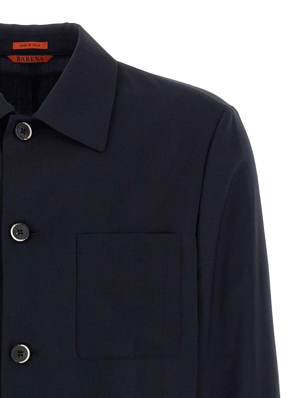 Giacca-camicia in lana blu navy Barena - uomo 