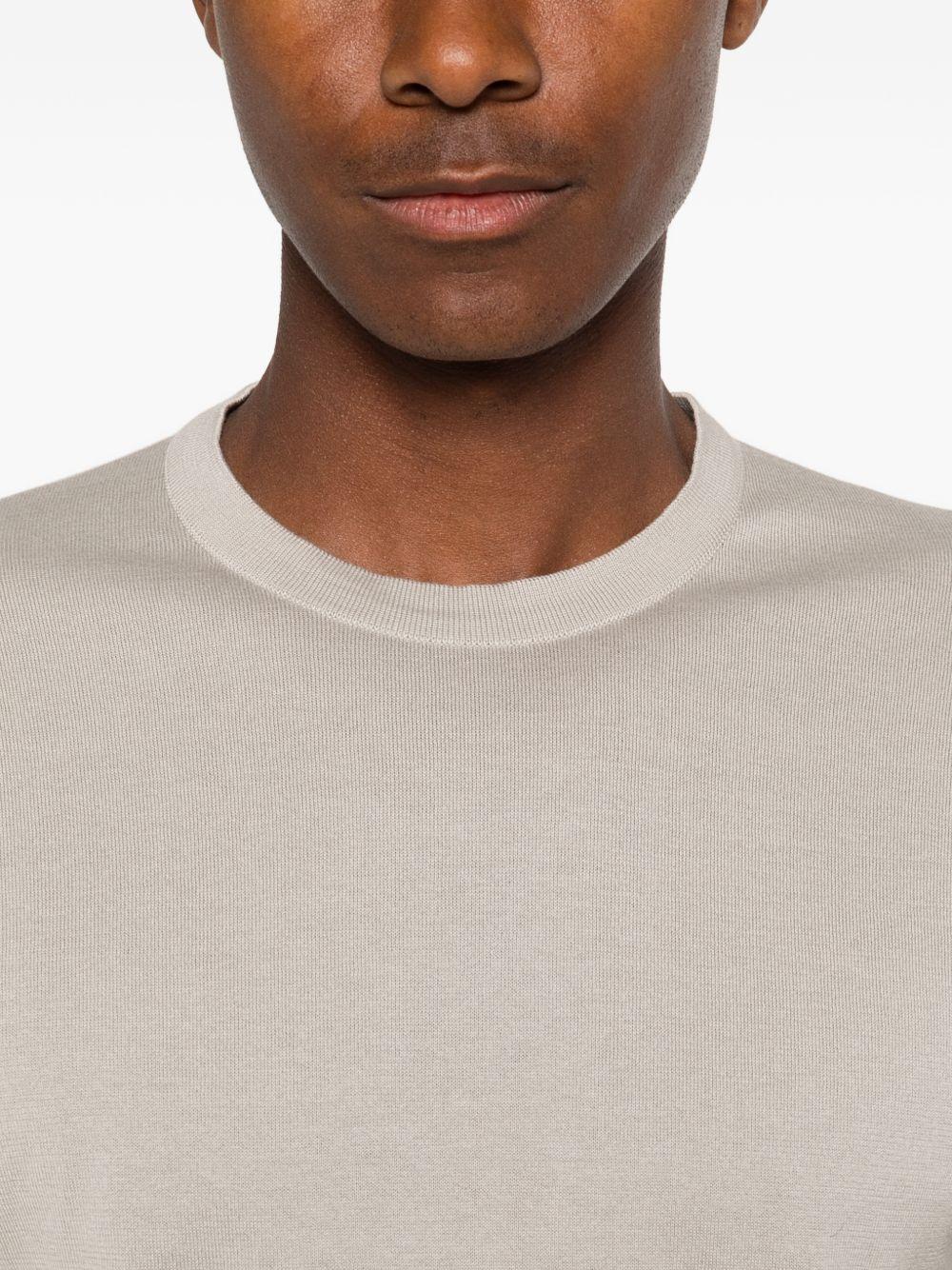 T-shirt girocollo in grigio John smedley - uomo 