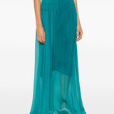 Gonna drappeggiata con volant sunia in verde Dries van noten - donna 
