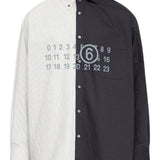 Camicia bicolore a maniche lunghe in bianco e nero Mm6 maison margiela - uomo 