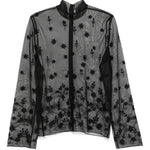 Blusa trasparente con ricamo a fiori in nero Toteme - donna 