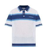 Polo traforata in bianco e blu Casablanca - uomo 