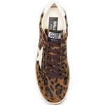 Sneakers ball star con stampa leopardata in marrone Golden goose - uomo 