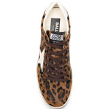 Sneakers ball star con stampa leopardata in marrone Golden goose - uomo 