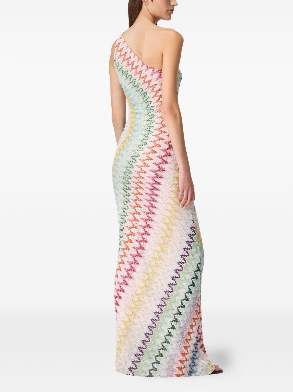 Abito lungo monospalla a righe multicolore Missoni - donna 