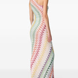 Abito lungo monospalla a righe multicolore Missoni - donna 