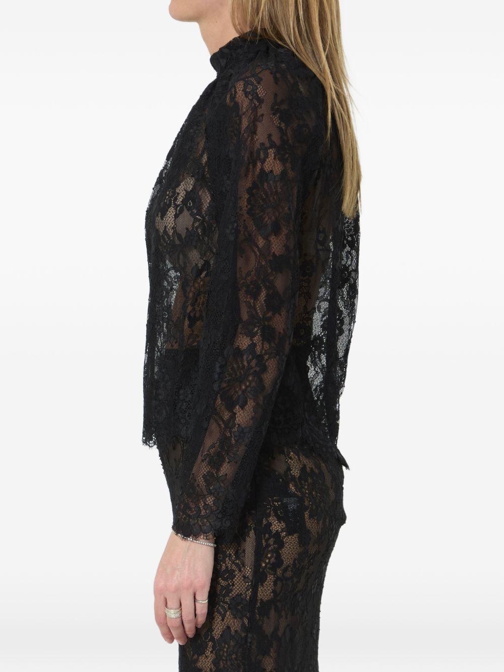 Blusa in pizzo in nero 